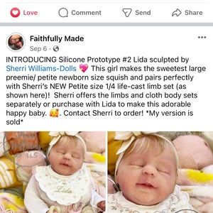 Silicone realistic doll art. She comes with lots of extras.